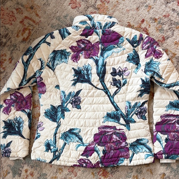 Columbia Omni-Heat Floral Puffer Jacket - Cream, Purple, Teal - Picture 9 of 9